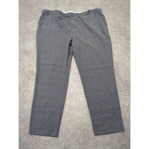 Michael Kors Dress Pants Mens 50W‎ BIG Gray Plaid Tapered Stretch Office Formal